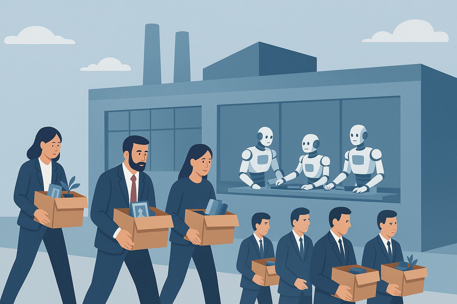 Główna ilustracja artykułu: Sztuczna inteligencja w Polsce — kogo zwolni jako pierwszych