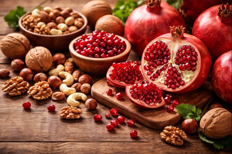 Główna ilustracja artykułu: Granaty z orzechami mogą odmładzać układ odpornościowy