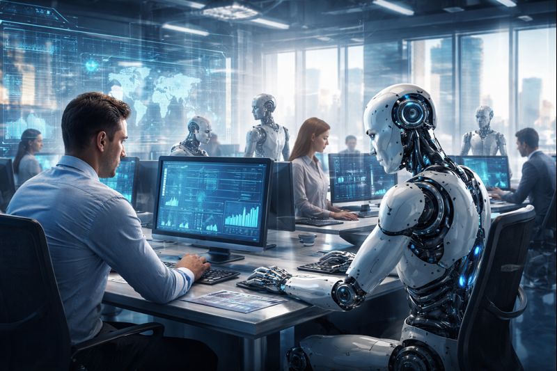 Główna ilustracja artykułu: Sztuczna inteligencja w 2026 roku – czy zabierze pracę Polak