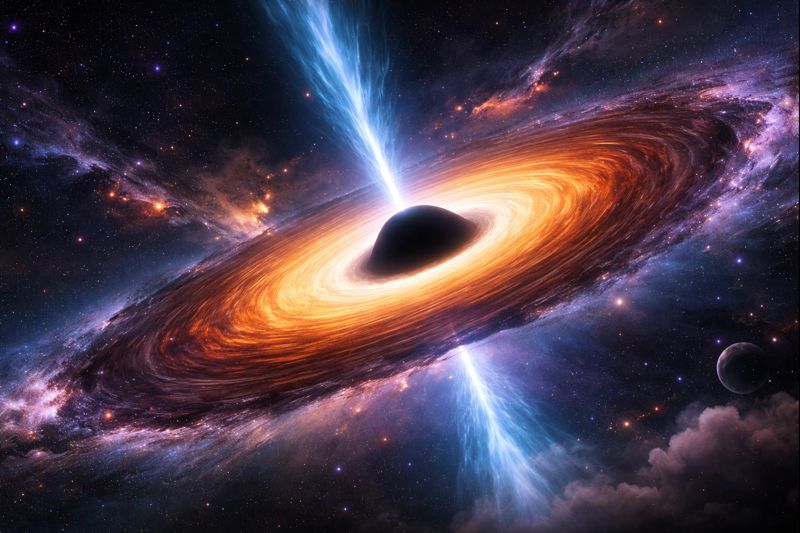 Główna ilustracja artykułu: Czarne dziury i ich rola we wszechświecie